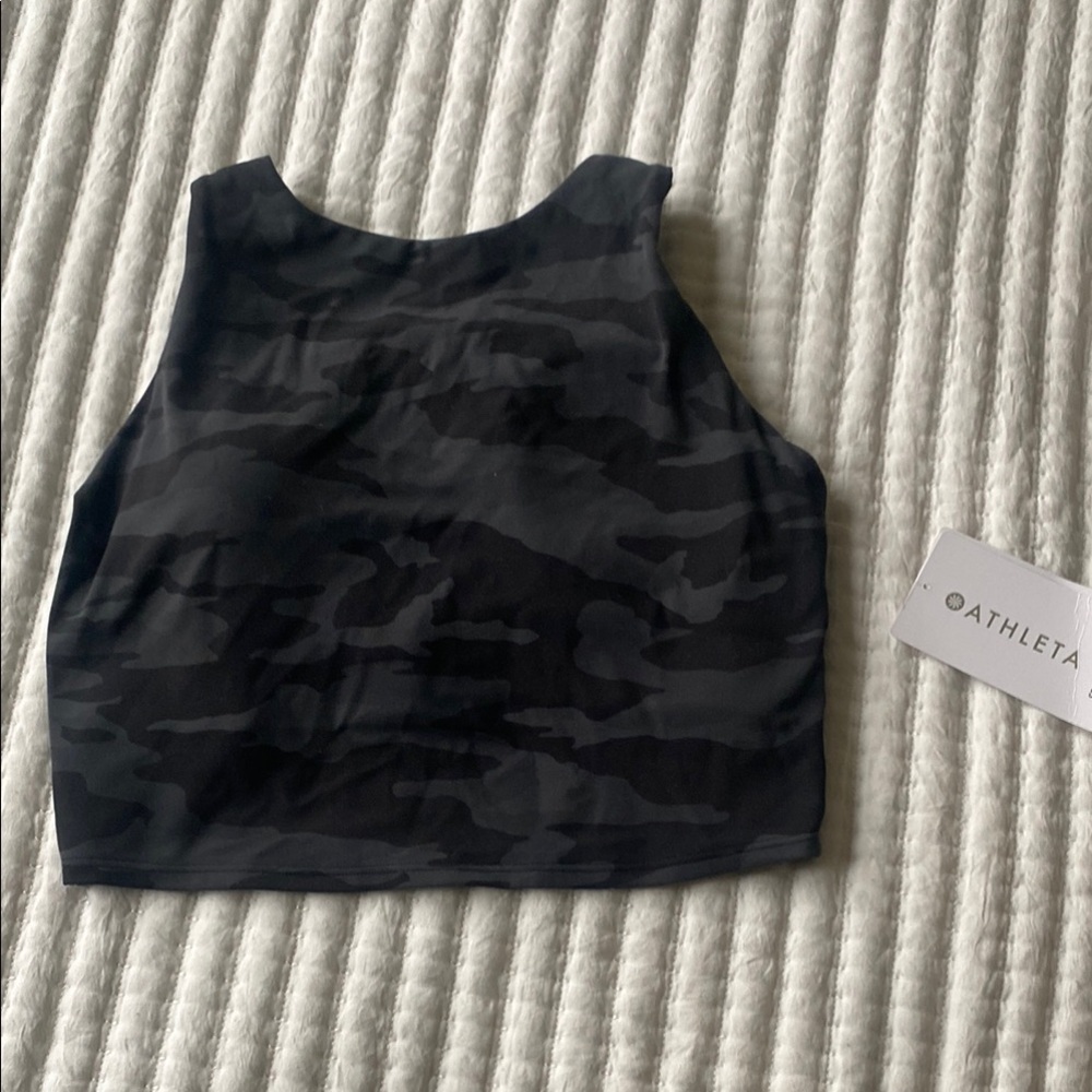 Athleta Black Camo Crop Top